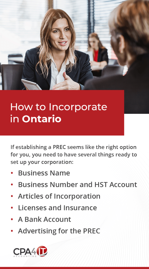 how to incorporate in ontario